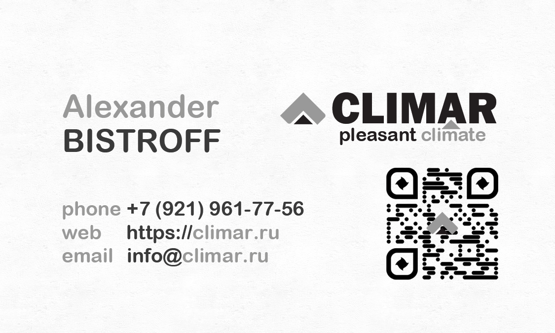 Образец нашей визитной карточки Climar